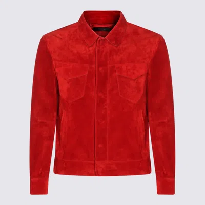 Tom Ford Button-down Collared Jacket In Red