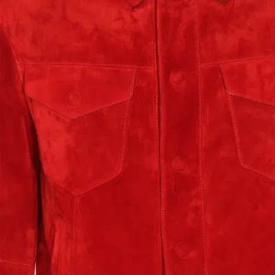 Tom Ford Button-down Collared Jacket In Red