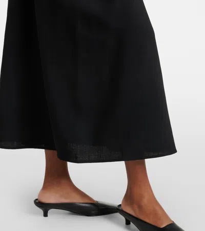 Totême Maxi Dress With Short Sleeves And Shine In Black