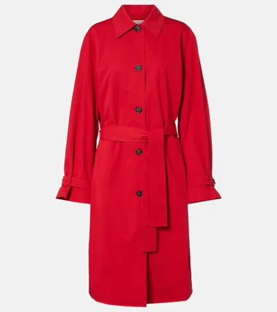 Totême Womens Poppy Light Spring Belted Cotton-poplin Trench Coat In Red
