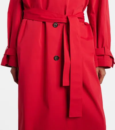Totême Womens Poppy Light Spring Belted Cotton-poplin Trench Coat In Red