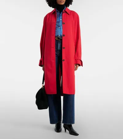 Totême Womens Poppy Light Spring Belted Cotton-poplin Trench Coat In Red