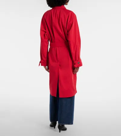 Totême Womens Poppy Light Spring Belted Cotton-poplin Trench Coat In Red