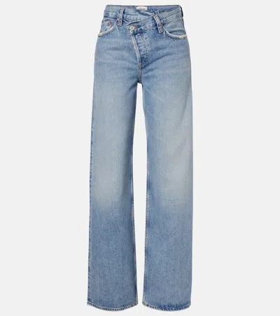 Agolde Conclusion Blue Regenerated Cotton Arc Criss Cross Jeans