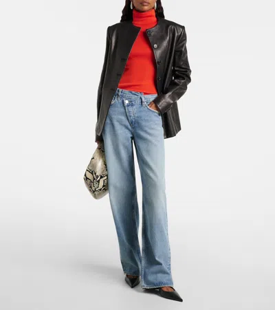 Agolde Conclusion Blue Regenerated Cotton Arc Criss Cross Jeans