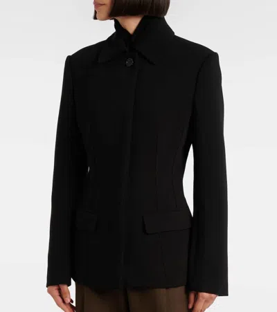 Totême Cinched Collared Jacket In Black