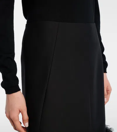Totême Womens Black Petal High-waist Wool And Silk Midi Skirt In Black