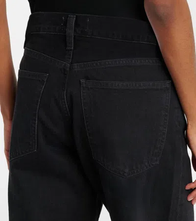Agolde Arc Criss Cross Asymmetric Straight-leg Jeans In Black