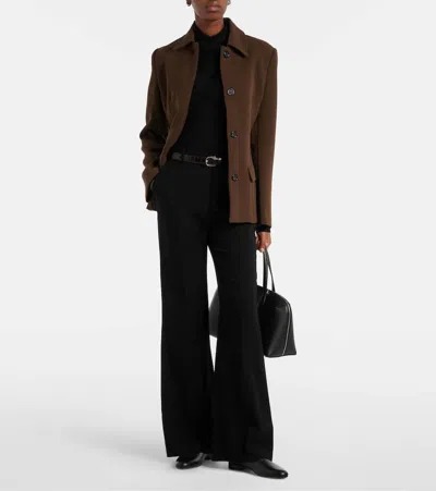 Totême Wool And Silk-blend Turtleneck Sweater In Black