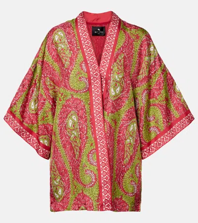 Etro Paisley Foliage Silk Twill Jacket In Multi