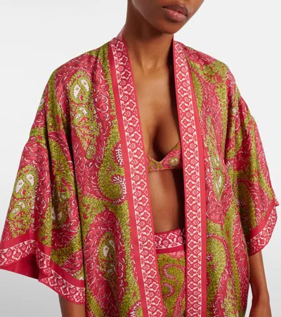 Etro Paisley Foliage Silk Twill Jacket In Multi