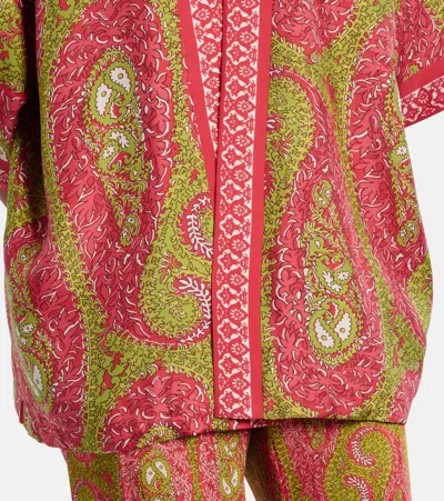 Etro Paisley Foliage Silk Twill Jacket In Multi