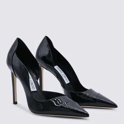 Jimmy Choo Brigitte Black Pumps With Thin Heel In Shiny Leather Woman