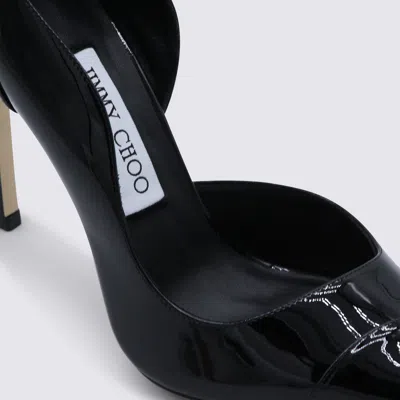 Jimmy Choo Brigitte Black Pumps With Thin Heel In Shiny Leather Woman