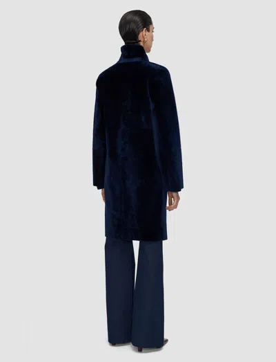 Joseph Britanny Reversible Soft Shearling Jacket In Blue