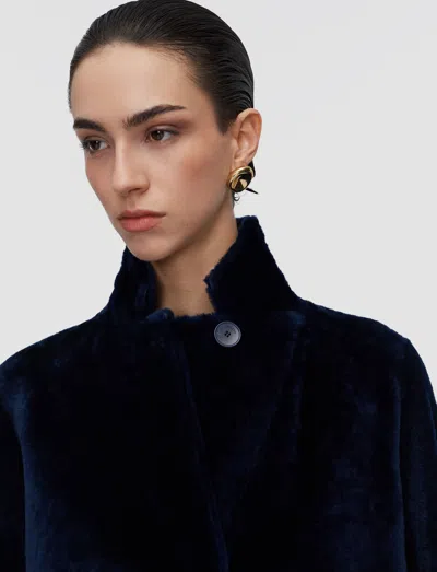 Joseph Britanny Reversible Soft Shearling Jacket In Blue