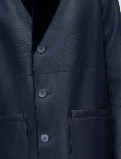 Joseph Britanny Reversible Soft Shearling Jacket In Blue