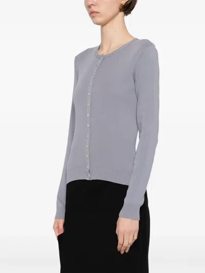 Agnès B. Round Neck Cardigans In Blue