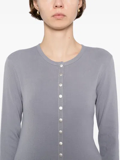 Agnès B. Round Neck Cardigans In Blue