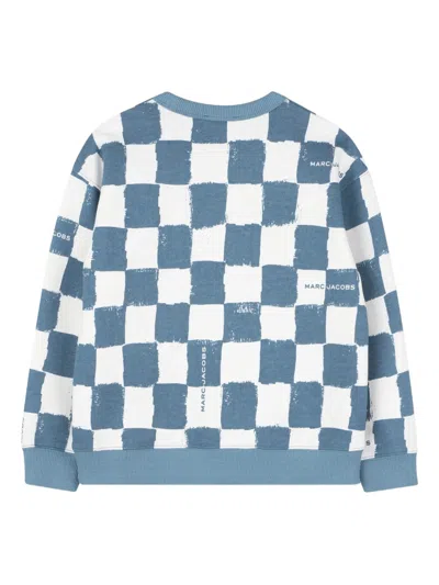 Marc Jacobs Checkerboard-print Long-sleeve Sweatshirt In Blue