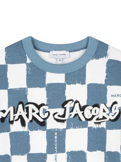 Marc Jacobs Checkerboard-print Long-sleeve Sweatshirt In Blue