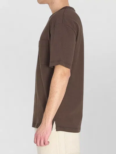 Lemaire Short-sleeved Boxy T-shirt In Heavy Jersey In Brown