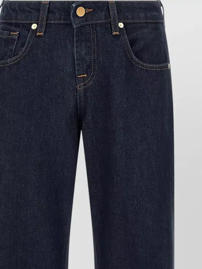 7 For All Mankind Low Rise Jeans Belt Loops Back Pockets In Blue