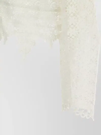 Isabel Marant Hyliana Knit Cotton Lace Top In White