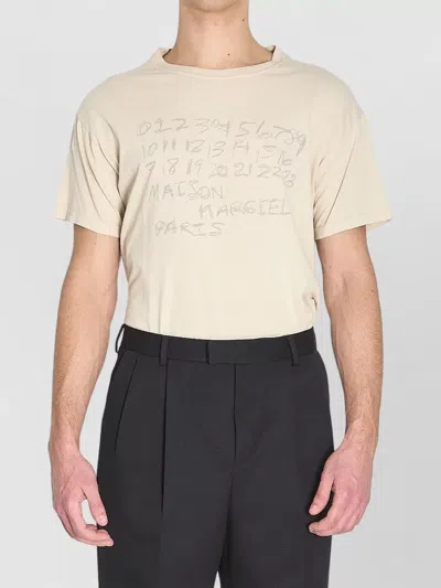Maison Margiela Crew-neck T-shirt With Logo T-shirts White In Neutral
