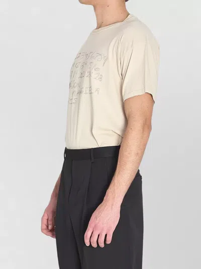 Maison Margiela Crew-neck T-shirt With Logo T-shirts White In Neutral