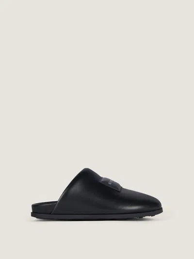 Givenchy Label Flat Mules In Black Nappa Leather Women In Multi