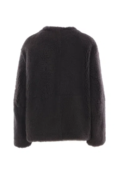 Max Mara Shearling Jacket In Black
