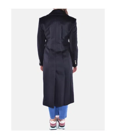 Max Mara Studio Double-breasted Long-sleeved Coat In Black