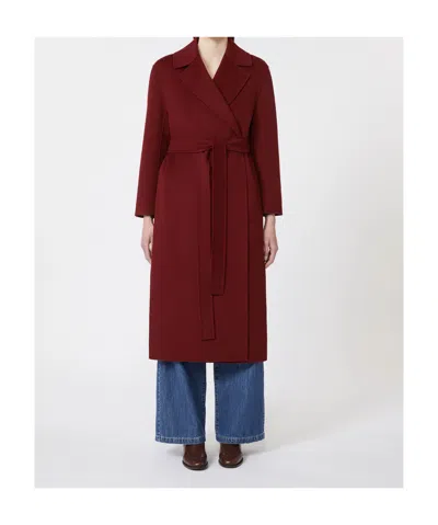 Max Mara Ludmilla Belted Cashmere Coat In Red