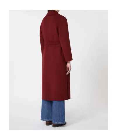 Max Mara Ludmilla Belted Cashmere Coat In Red