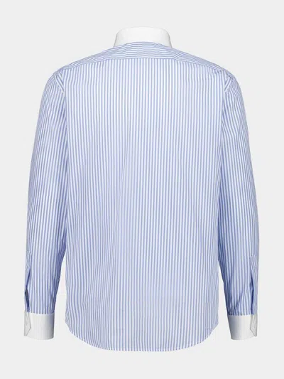 Celine Shirt Button Down Collar Striped Pattern In Blue