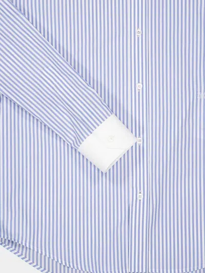 Celine Shirt Button Down Collar Striped Pattern In Blue