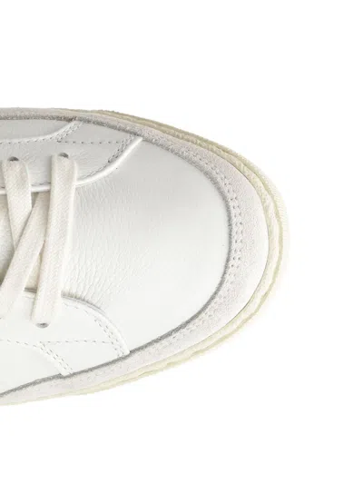 Tom Ford Panelled Suede And Grained Leather Sneakers In White