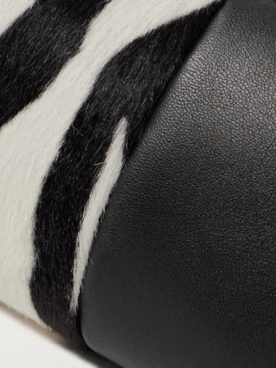 Khaite Kye Zebra-print Calf Hair And Leather Shoulder Bag In Black