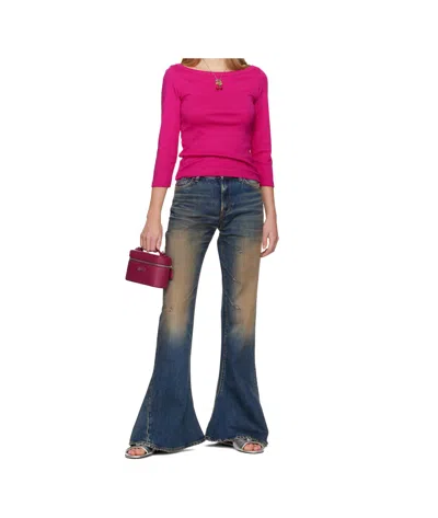Marc Jacobs The Vanity Bag Pink Crossbody Bag With Removable Shoulder Strap And Logo Lettering On The Front In L In Purple