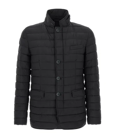 Herno Quilted Down Jacket Casual Jackets And Parka Blue In Black