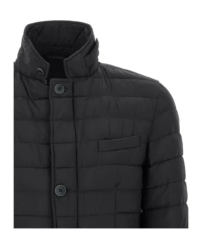 Herno Quilted Down Jacket Casual Jackets And Parka Blue In Black