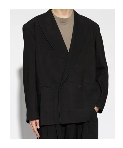 Studio Nicholson Double-breasted Blazer In Black