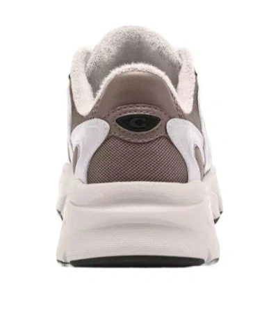 Coach New York Two Tone Mesh And Leather Bolt Sneakers In Multi