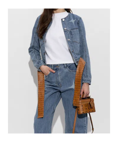 Mcm Blue Denim Jacket In Blue