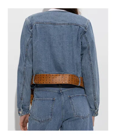 Mcm Blue Denim Jacket In Blue
