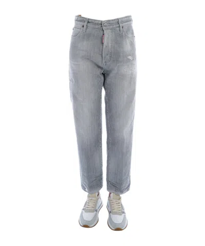 Dsquared2 Boston Belt Loop Jeans In Gray