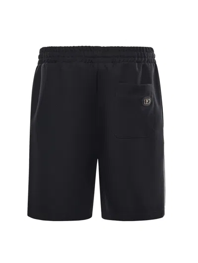 Valentino Logo Patch Drawstring Shorts In Black