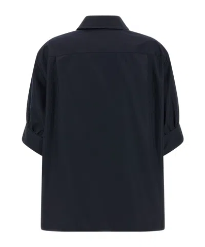 Jil Sander Cotton Shirt Short Sleeves Collared Cuffed In Black