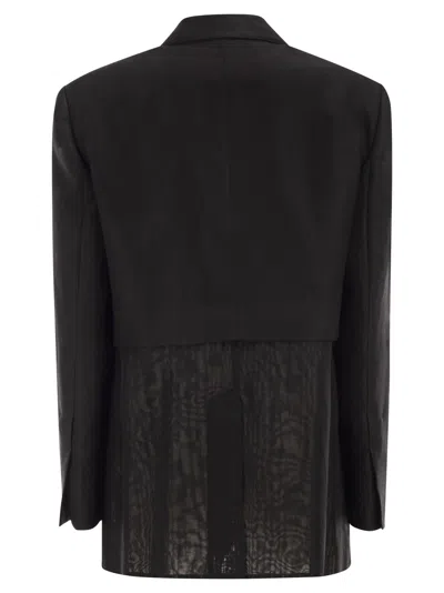 Brunello Cucinelli Transparent-insert Single-breasted Blazer In Black
